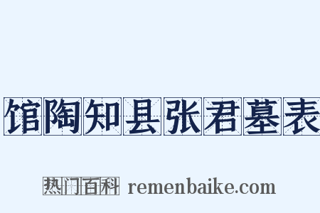 馆陶知县张君墓表是什么意思的图片